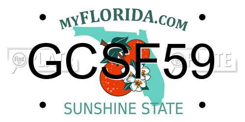GCSF59 Florida License Plate