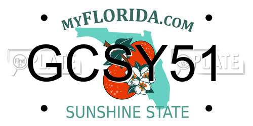GCSY51 Florida License Plate