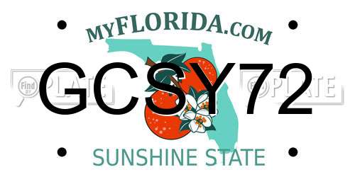GCSY72 Florida License Plate