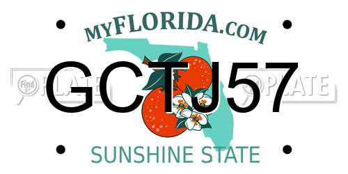 GCTJ57 Florida License Plate