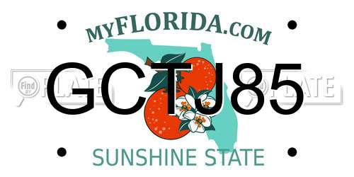 GCTJ85 Florida License Plate