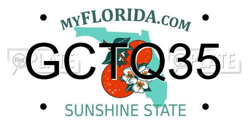 GCTQ35 Florida License Plate