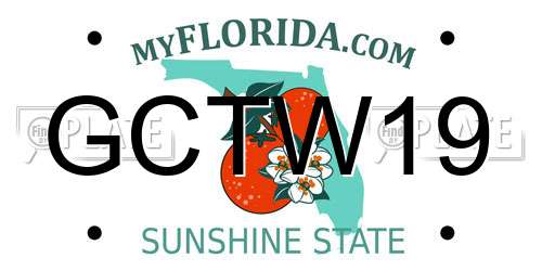 GCTW19 Florida License Plate