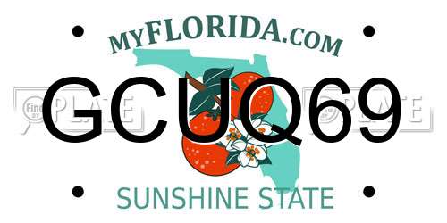GCUQ69 Florida License Plate