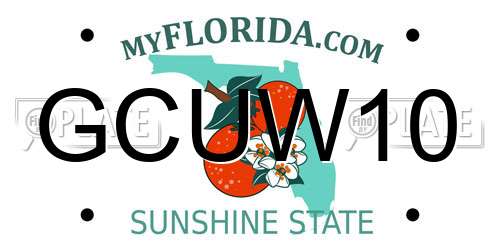 GCUW10 Florida License Plate