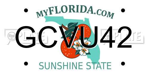 GCVU42 Florida License Plate