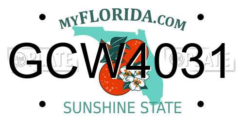 GCW4031 Florida License Plate