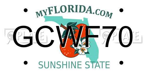 GCWF70 Florida License Plate
