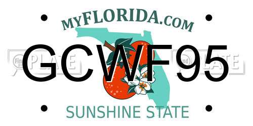 GCWF95 Florida License Plate
