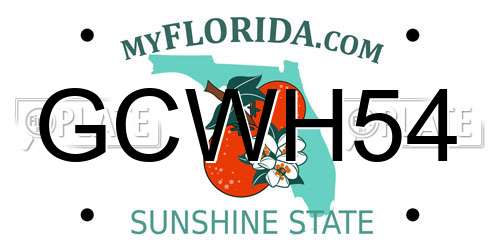 GCWH54 Florida License Plate