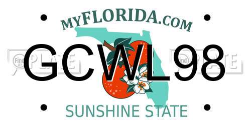 GCWL98 Florida License Plate