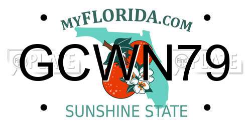 GCWN79 Florida License Plate