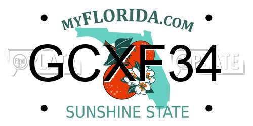 GCXF34 Florida License Plate