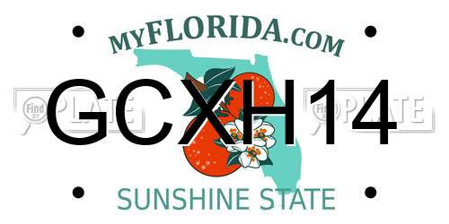 GCXH14 Florida License Plate