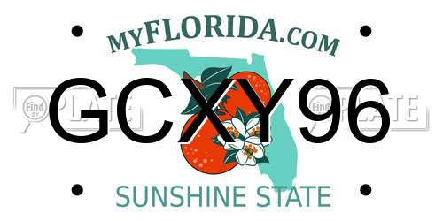 GCXY96 Florida License Plate