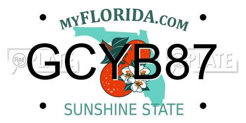 GCYB87 Florida License Plate