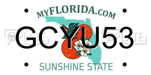 GCYU53 Florida License Plate
