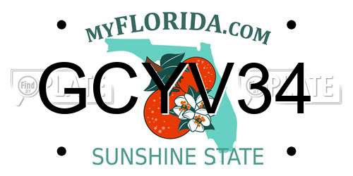 GCYV34 Florida License Plate