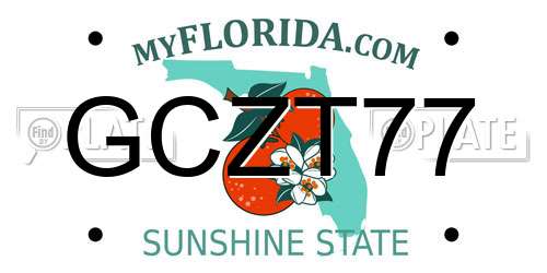 GCZT77 Florida License Plate