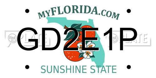 GD2E1P Florida License Plate