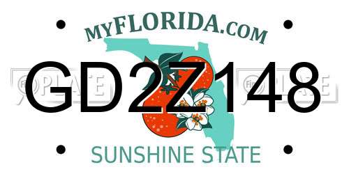 GD2Z148 Florida License Plate