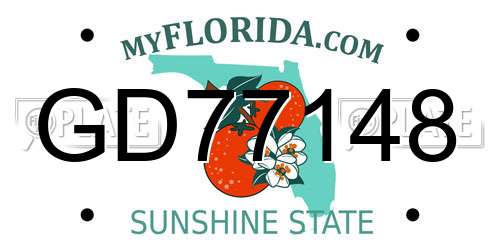 GD77148 Florida License Plate