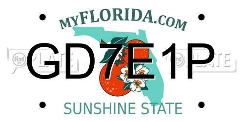 GD7E1P Florida License Plate