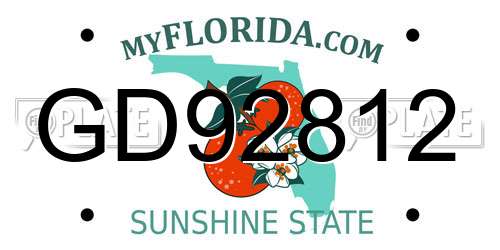 GD92812 Florida License Plate
