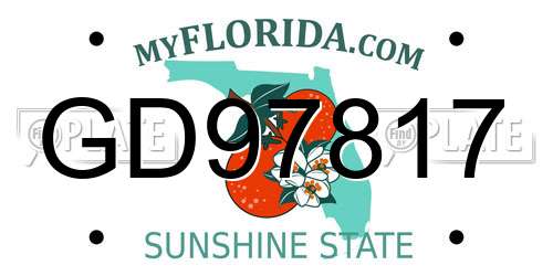 GD97817 Florida License Plate