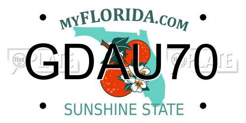 GDAU70 Florida License Plate
