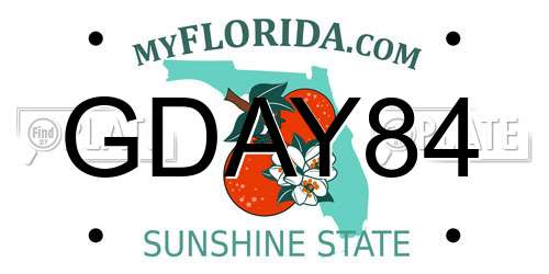 GDAY84 Florida License Plate