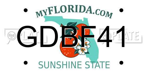 GDBF41 Florida License Plate