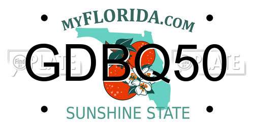 GDBQ50 Florida License Plate