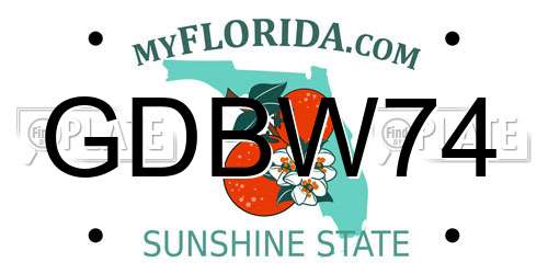 GDBW74 Florida License Plate