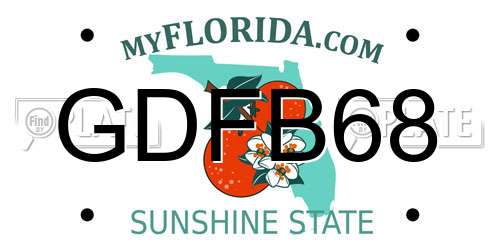 GDFB68 Florida License Plate