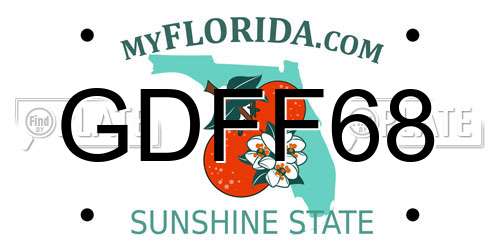 GDFF68 Florida License Plate
