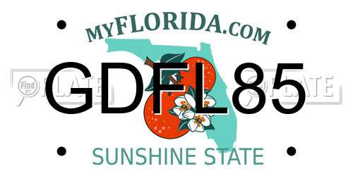 GDFL85 Florida License Plate