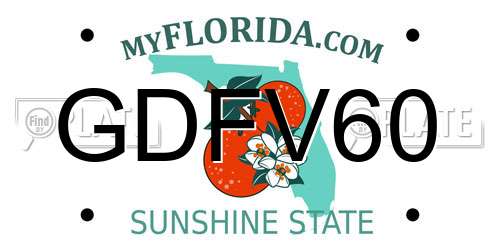 GDFV60 Florida License Plate