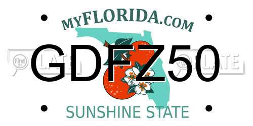 GDFZ50 Florida License Plate