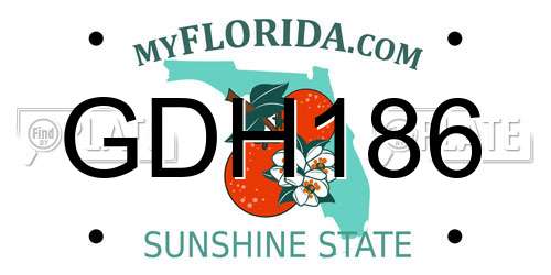 GDH186 Florida License Plate