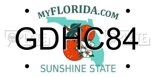 GDHC84 Florida License Plate