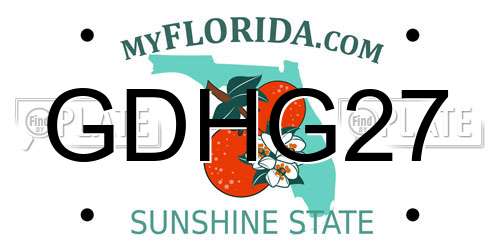 GDHG27 Florida License Plate