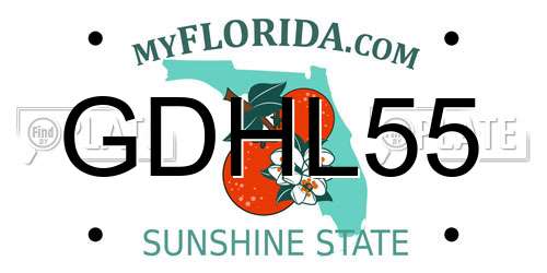 GDHL55 Florida License Plate