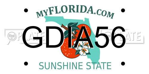 GDIA56 Florida License Plate