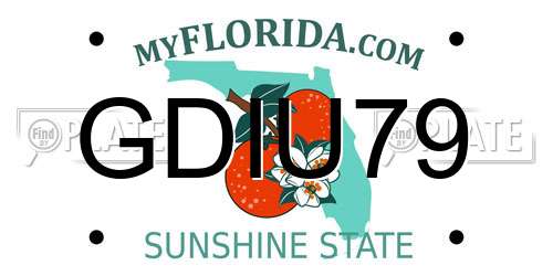 GDIU79 Florida License Plate