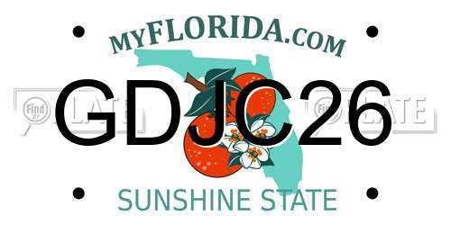 GDJC26 Florida License Plate