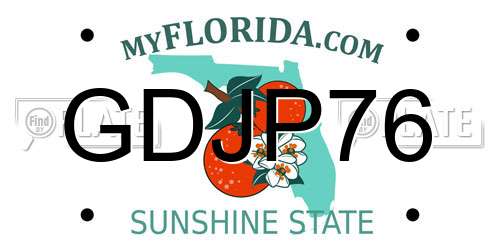 GDJP76 Florida License Plate