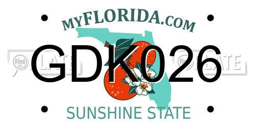 GDK026 Florida License Plate