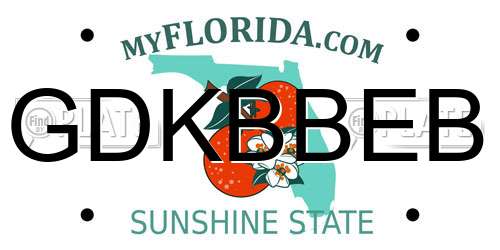 GDKBBEB Florida License Plate