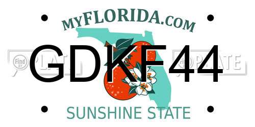 GDKF44 Florida License Plate